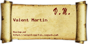 Valent Martin névjegykártya