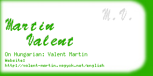 martin valent business card